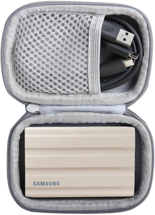 Hermitshell Hard Travel Case for Samsung T7 Shield 2TB / 1TB / 4TB, Portable SSD, USB 3.2 Gen2 External Solid State Drive (Grey, Case for 1 Hard Drives)
