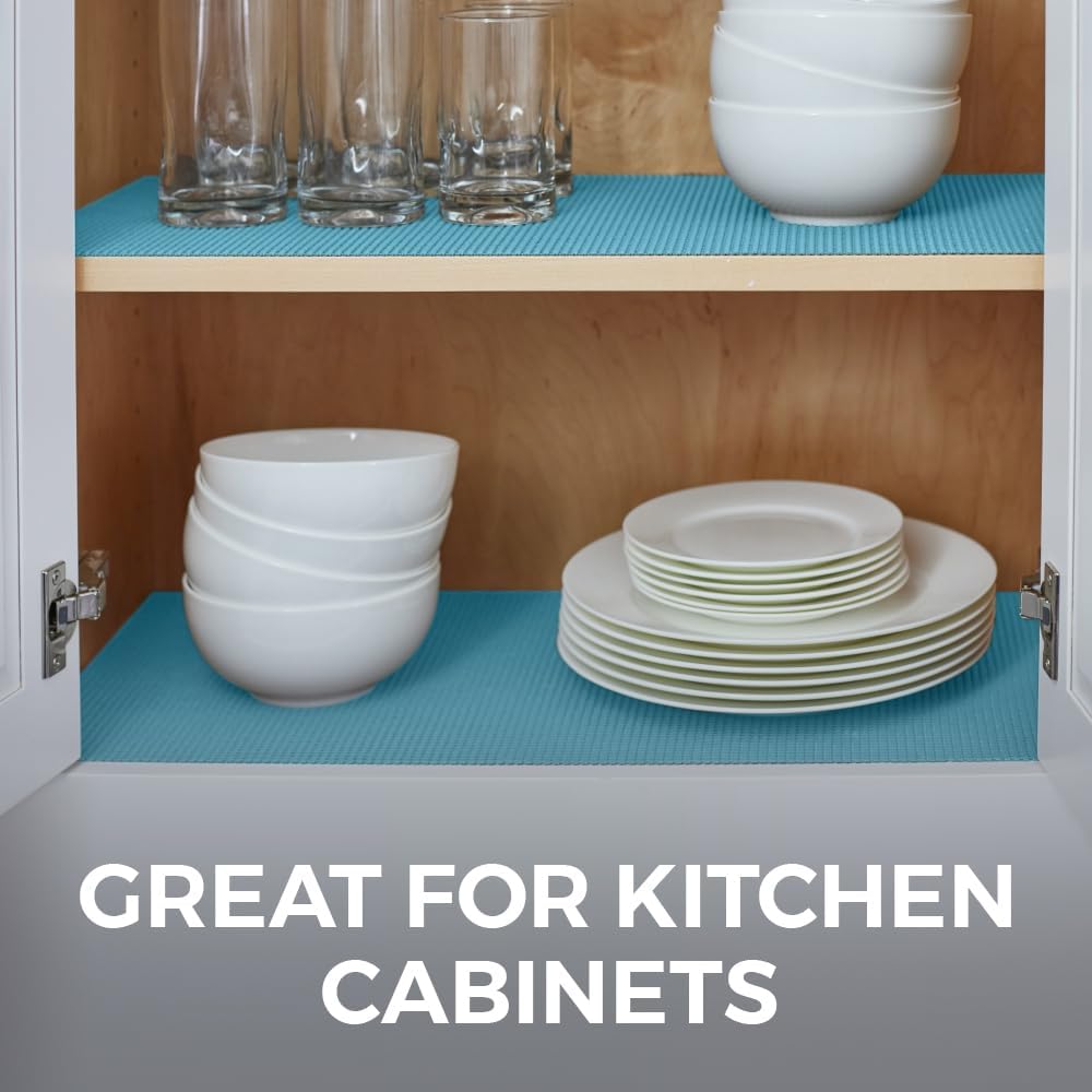 HOME GENIE Shelf Drawer and Cabinet Liner, Durable with Strong Grip, 20 in x 20 FT, Non Adhesive Liners Protect Kitchen Cabinets and Cupboard, Pantry, Bathroom Drawers and Shelves, Desks, Teal