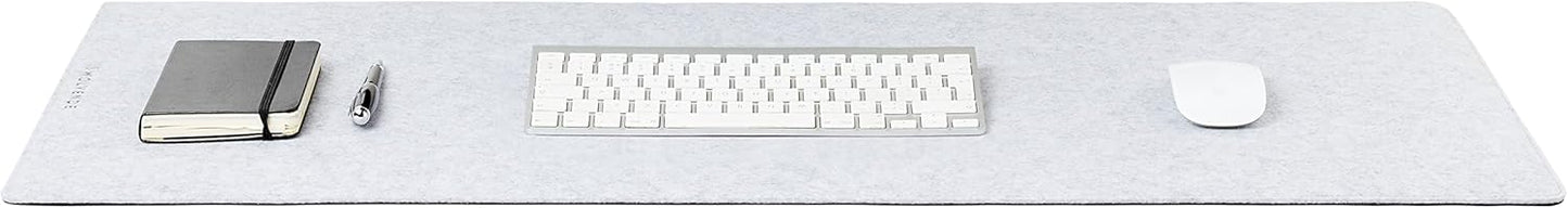 Premium Felt Desk Mat | Large 15.75" x 36" | Multifunctional Desk Pad for Home Office | Light Gray