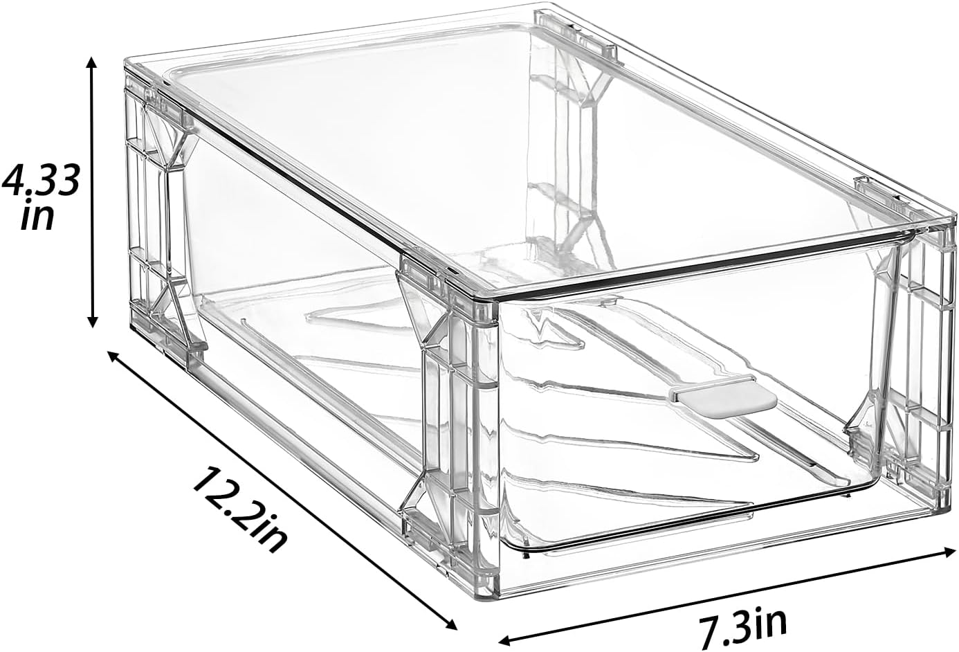 Stackable Pull-Out Storage Drawers，Easily Clean for Craft, and Toy Organization，Plastic Clear Organizer Bins with Handles for Kitchen Undersink，Cabinet，Fridge，Closet，Pantry，Office，Bathroom