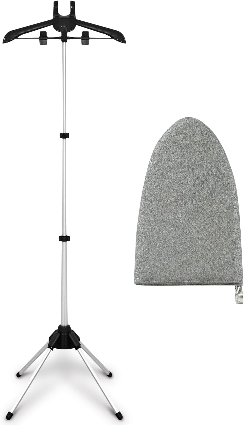 Garment Steamer Rack & Garment Ironing Glove for Steaming Clothes, Clothes Steam Rack, Adjustable StandingGarment Hanger Handled Mini Ironing Board, Hanging Steamer Ironing Accessories for Clothes
