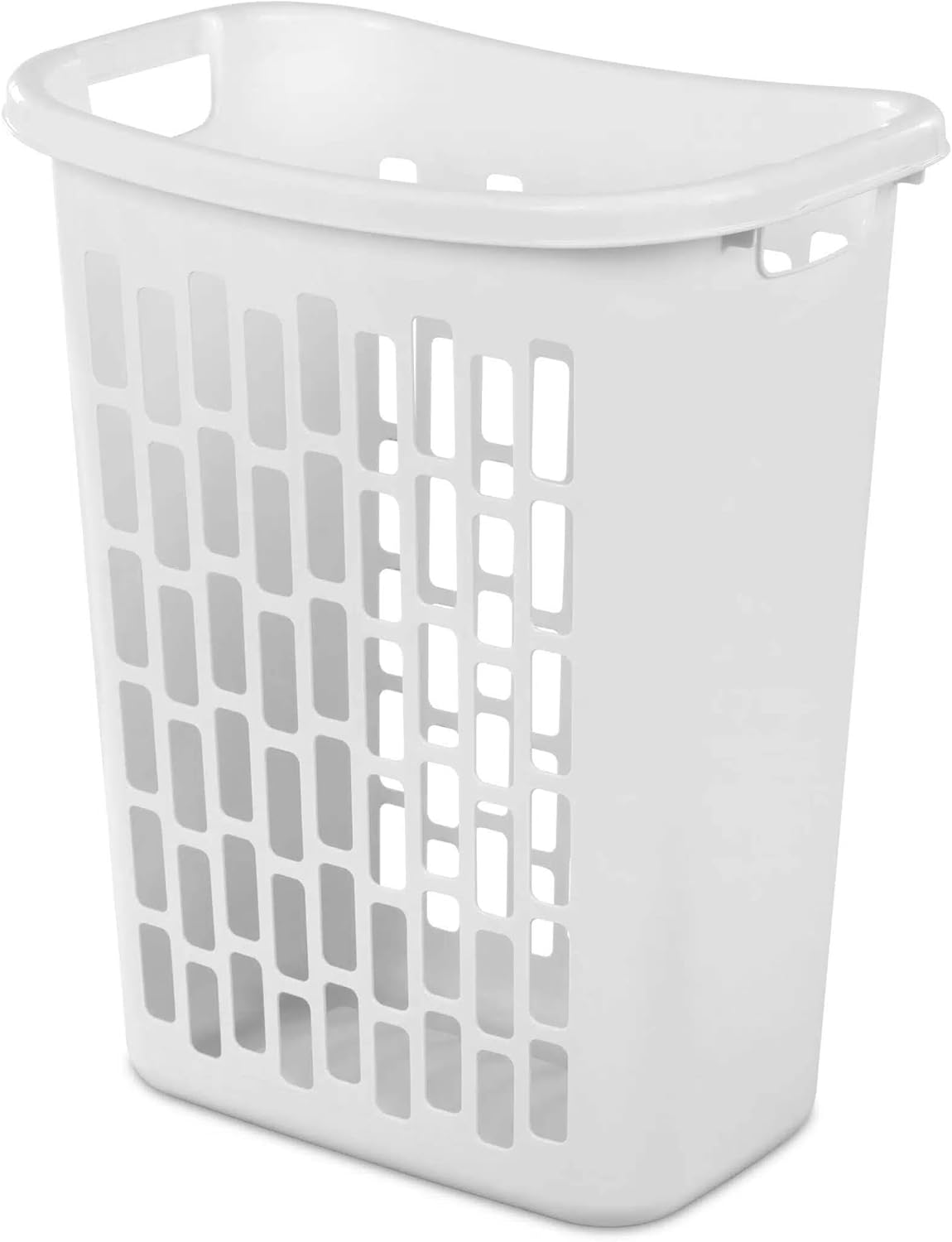 3-Pack of White Heavy-Duty Plastic Laundry Baskets (1.8 Bushels). Large Capacity rectangular Design with Reinforced Handles, Suitable for Household, Dormitory, and Bedroom