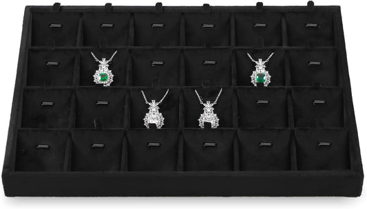 Stackable Jewelry Trays, Velvet Earring Box,Premium Necklace Box,Luxury Jewelry Display Case,Black Pendant Trays