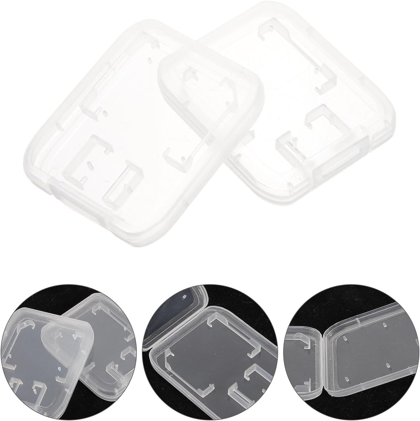 GALPADA 24pcs 24pcs Transparent Memory Card Storage Organizer Case with Lid Portable Protective Storage Box for Secure Protection and Easy Carry