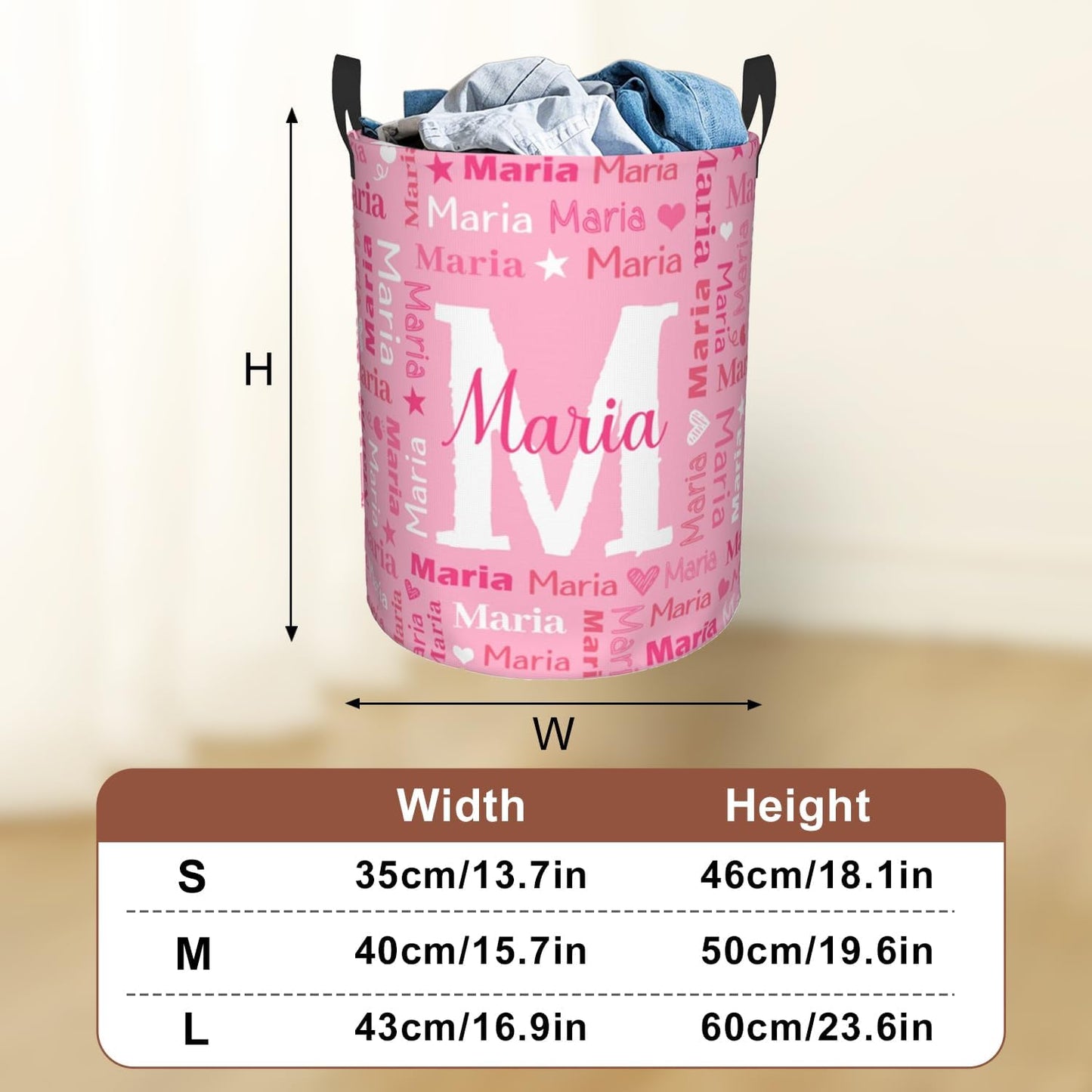 Custom Name Laundry Hamper, Personalized Laundry Baskets with Name for Boys Girls Women Men, Customized Collapsible Dirty Clothes Hamper Easy Storage Gifts for Bedroom Bathroom Living Room