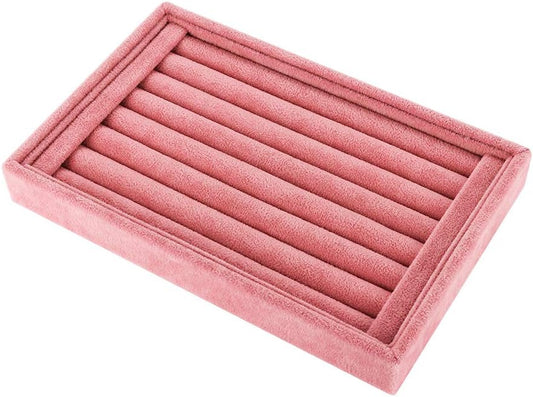 Valyria Velvet 7 Slots Ring Earrings Trays Showcase Display Jewelry Organizer ()