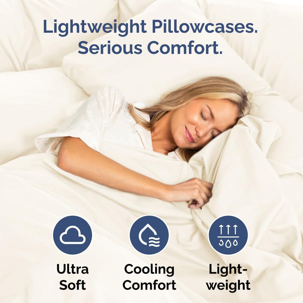 Queen Pillow Cases - 2 Pack - Super Soft Pillowcase Covers - Envelope Enclosure - Hotel Quality Pillow Protectors - Wrinkle Free, Shrink & Stain Resistant - Machine Washable - 20" x 30" (Off White)