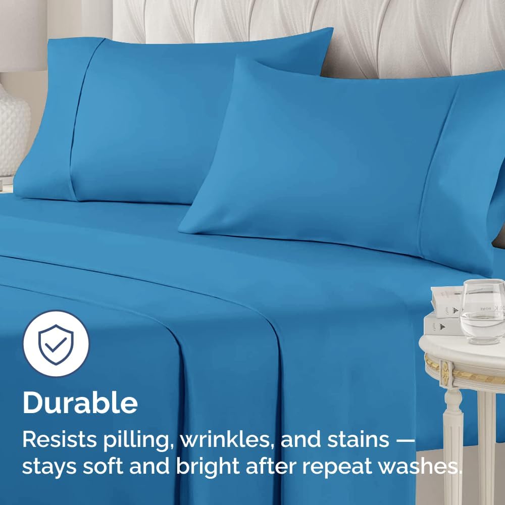 Queen Pillow Cases - 2 Pack - Super Soft Pillowcase Covers - Envelope Enclosure - Hotel Quality Pillow Protectors - Wrinkle Free, Shrink & Stain Resistant - Machine Washable - 20" x 30" (Denim Blue)