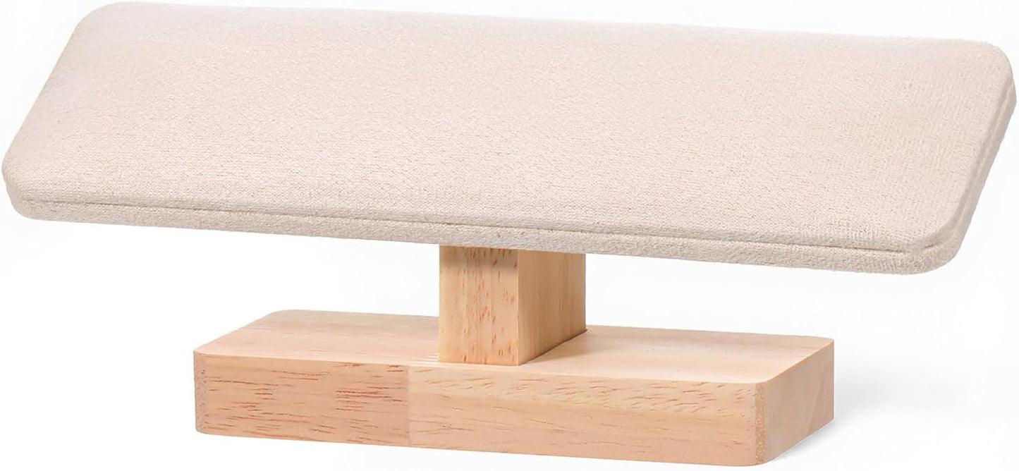Wooden Watch Display Stand Wood T-Bar Bracelet Display Stand Jewelry Organizer Holder with Faux Suede Surface for Watches, Bangles, Scrunchies, Home Use, Retail Displays Selling 7.6x1.9x3.5inch