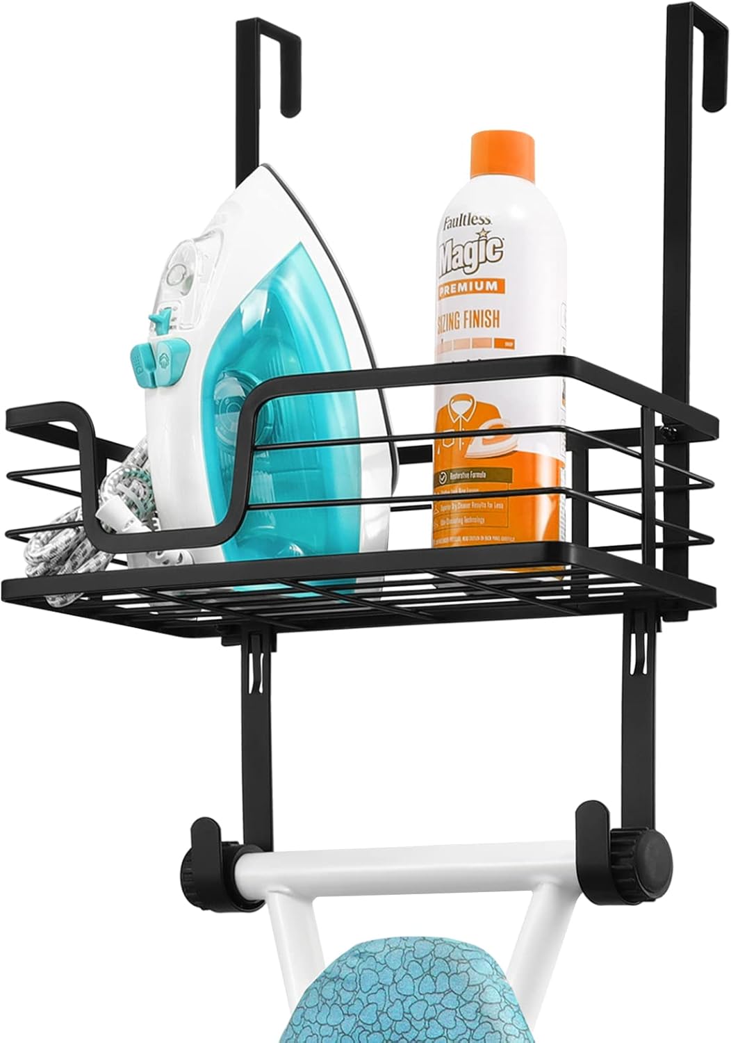 KES Over The Door Ironing Board Holder Door Mount T Shape Ironing Board Hanger Iron Holder Fit for 1 3/4 Doors Matte Black, HIR500B-BK