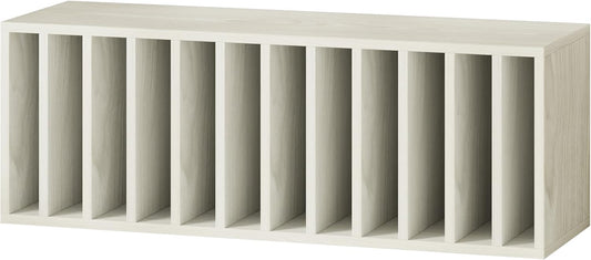 IOTXY DIY Modular Cube Bookcase - CubeXY Customizable Stackable Expandable Basic Shelving Units, 12-Cube Wooden Open Bookshelf with Removable Shelves for Vinyl Record Storage Organizer, Oak