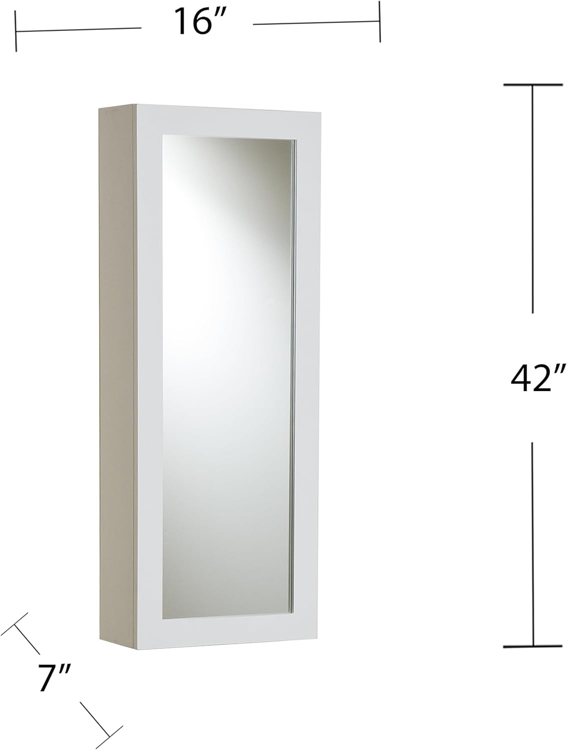 SEI Furniture Wall Mount Fold Out Ironing Center, White, 16 W x 7 D x 42 H (inches) (HZ3480)