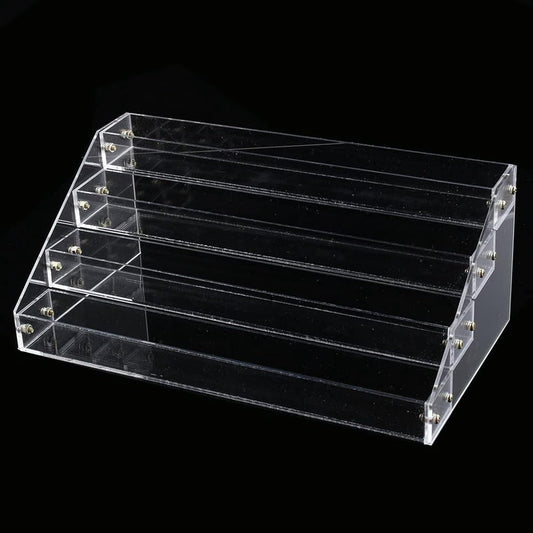 Acrylic Nail Polish Organizer 4 Tier Transparent Makeup Display Stand Storage Rack for Salon Home Beauty Essential Oil Bottles 31cm Clear Plastic