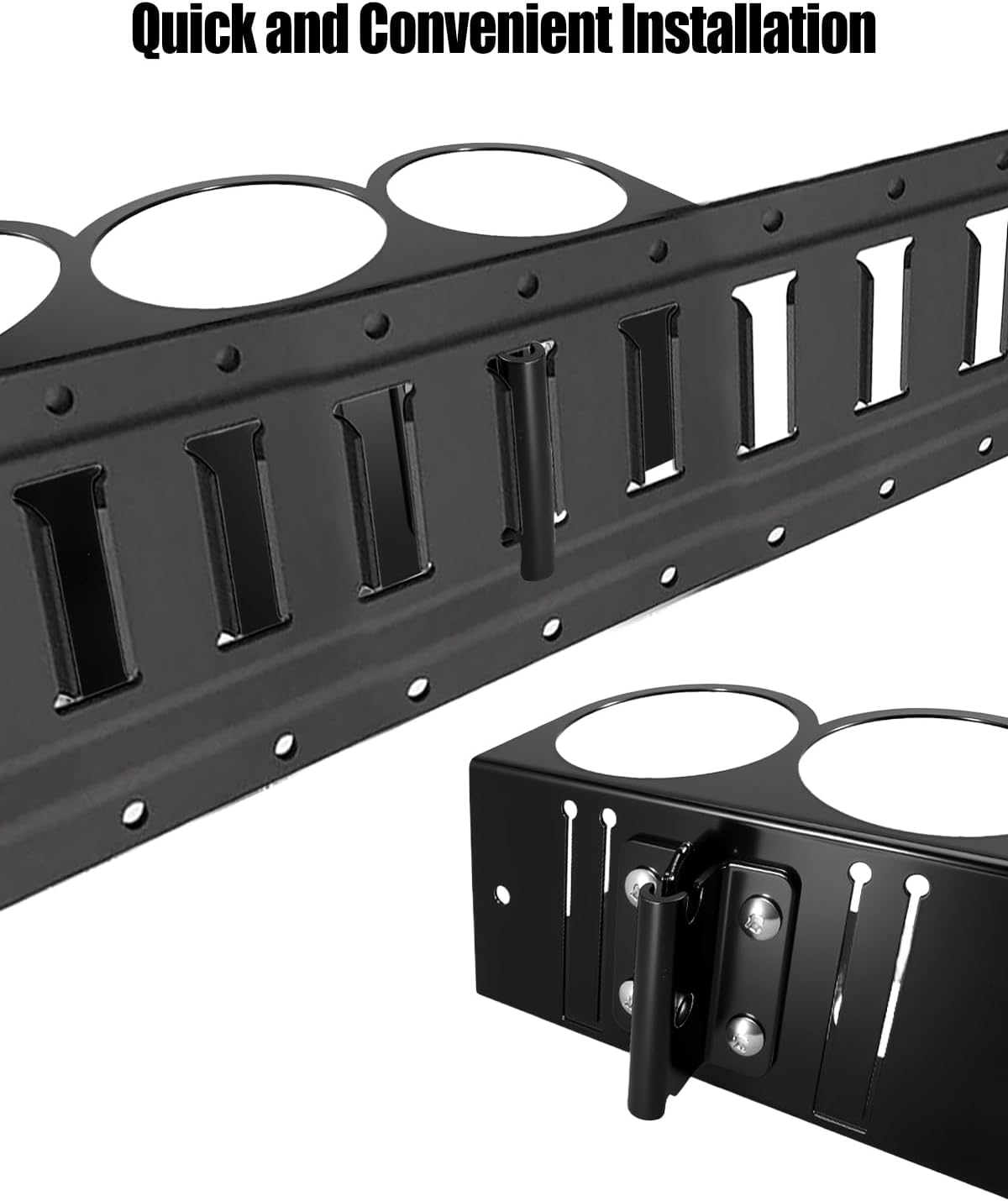 2 Pack E-Track Spray Bottle Holder, Heavy Duty Spray Can Rack for Enclosed Trailer, Wall Mount Bottle Organizer 7-Bottle Capacity with Tool Organizer, E Track Accessories