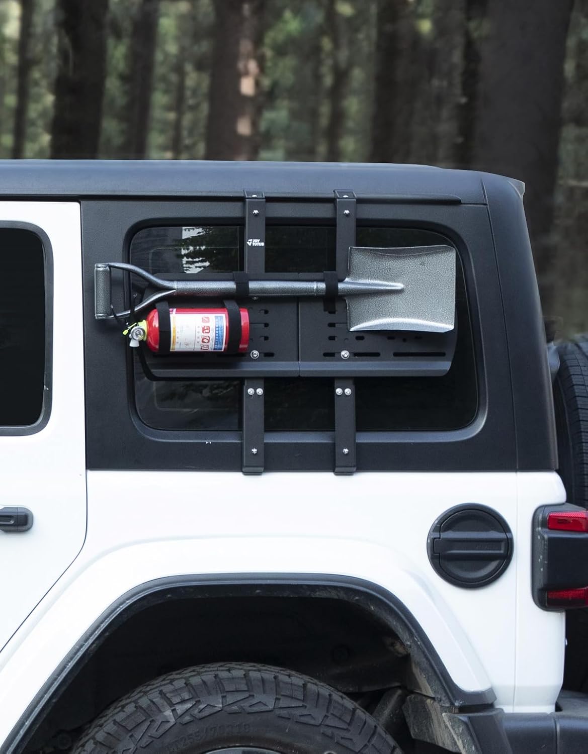 JOYTUTUS Rear Window Storage Molle Panel Kit Compatible with Wrangler JL 2018-2026(Hard Top Only), Wrangler Cargo Bracket for Recovery Traction Boards Gas Can Shovel Mount 1Pc