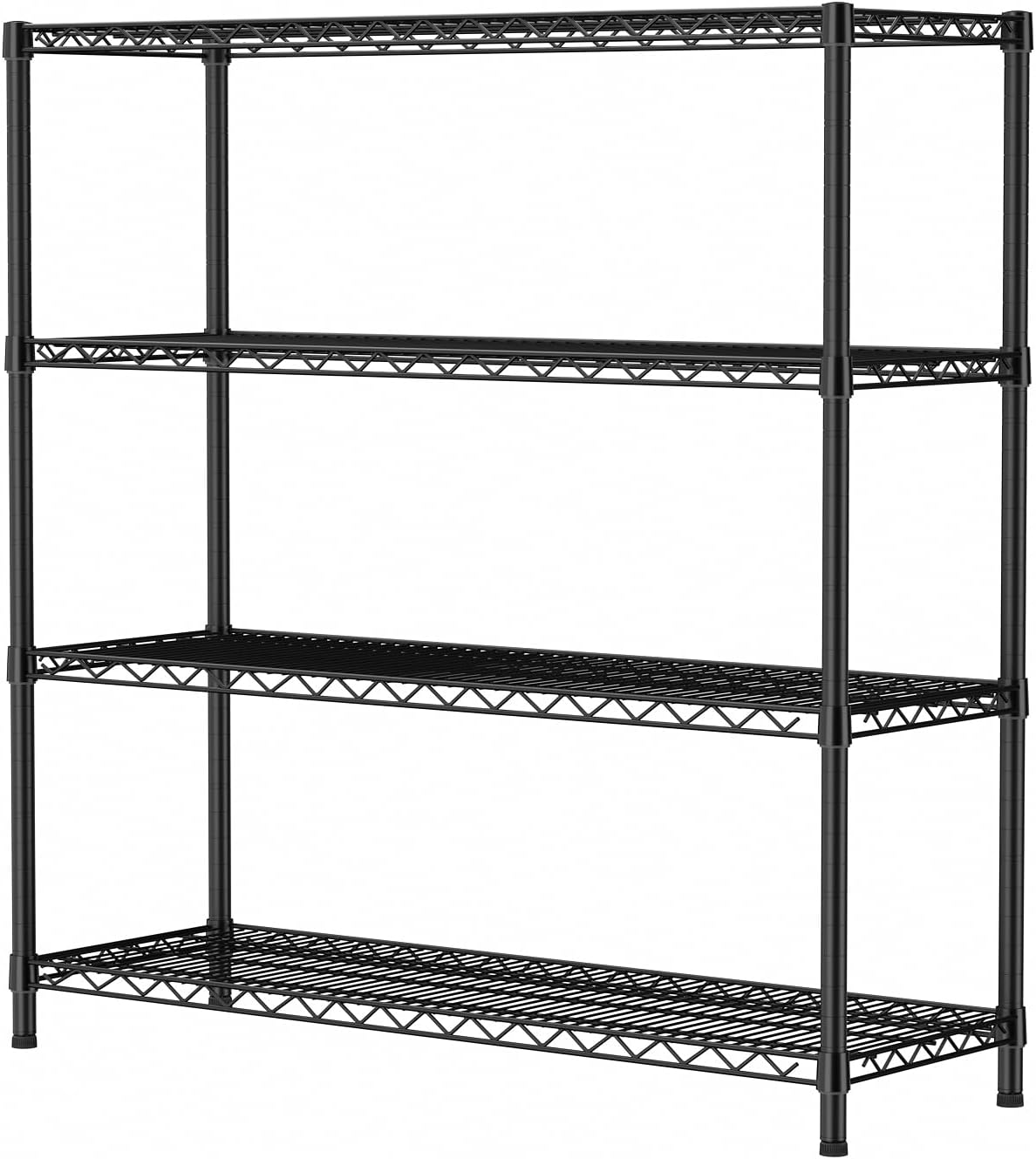 SINGAYE 4 Shelves Adjustable Shelf Heavy Duty Shelf 1400LBS Wire Storage Shelving Metal Organizer Wire Rack Black 18Dx46Wx59H
