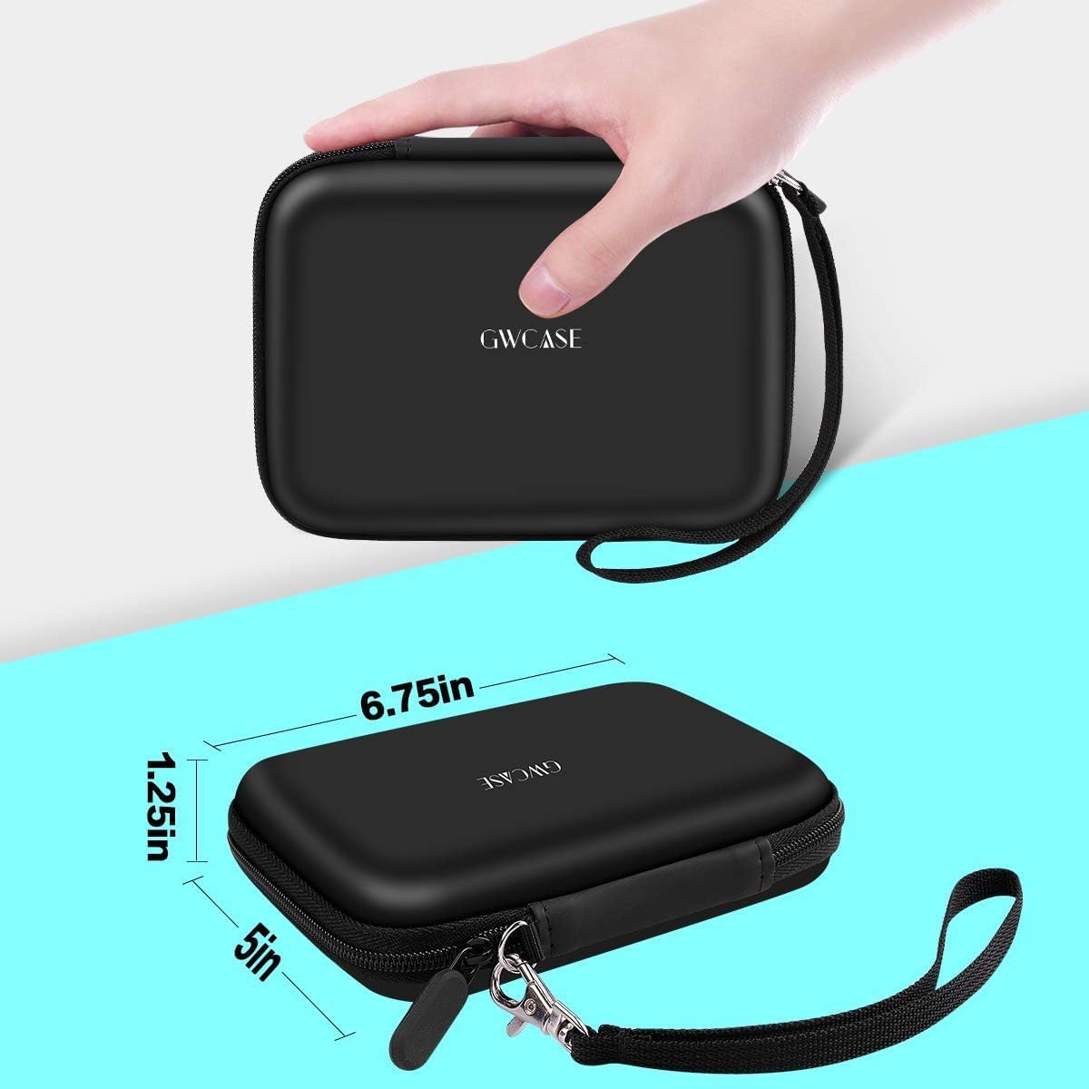 Case Compatible with Samsung T7/ for T7 Touch Portable SSD - 1TB, 2TB, 500GB USB 3.2 External Solid State Drive. Carrying Travel Box for 2 Pack Samsung SSD and Cables (Box Only) - Black