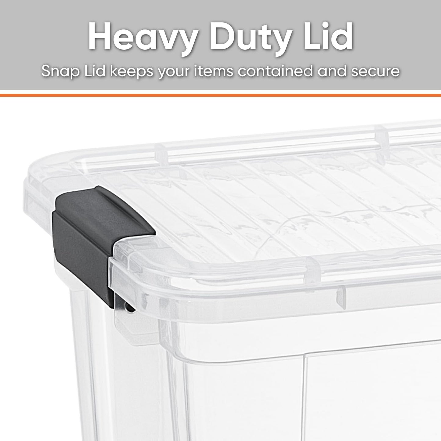 Superio Clear Storage Boxes with Lids, 26 Quart Plastic Container Bins for Organizing, Stackable Crates, BPA Free, Non Toxic, Odor Free, Organizers for Home, Office and Dorm, 6 Pack