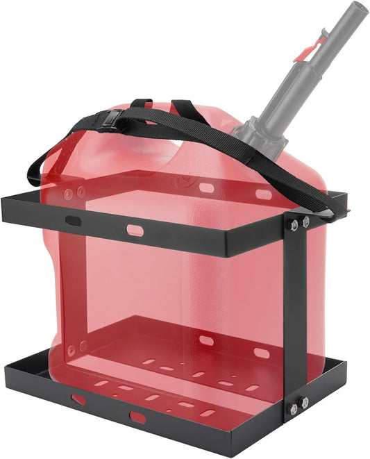 5 Gallon (20 Liter) Gas Can Holder with One Securing Strap, Cold-forged Steel Fuel Tank Mounting Rack Bracket Compatible with Midwest Gas Can