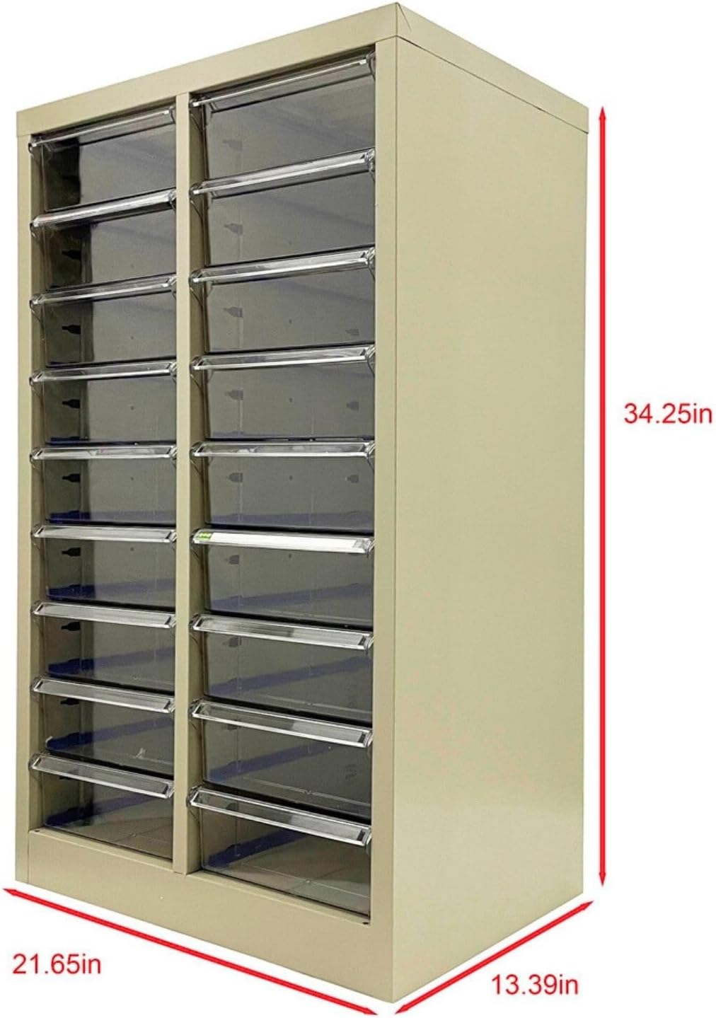 File Cabinet 18 Medium Transparent Drawers Vertical Home Office Storage Paper Organizer Document Cabinet