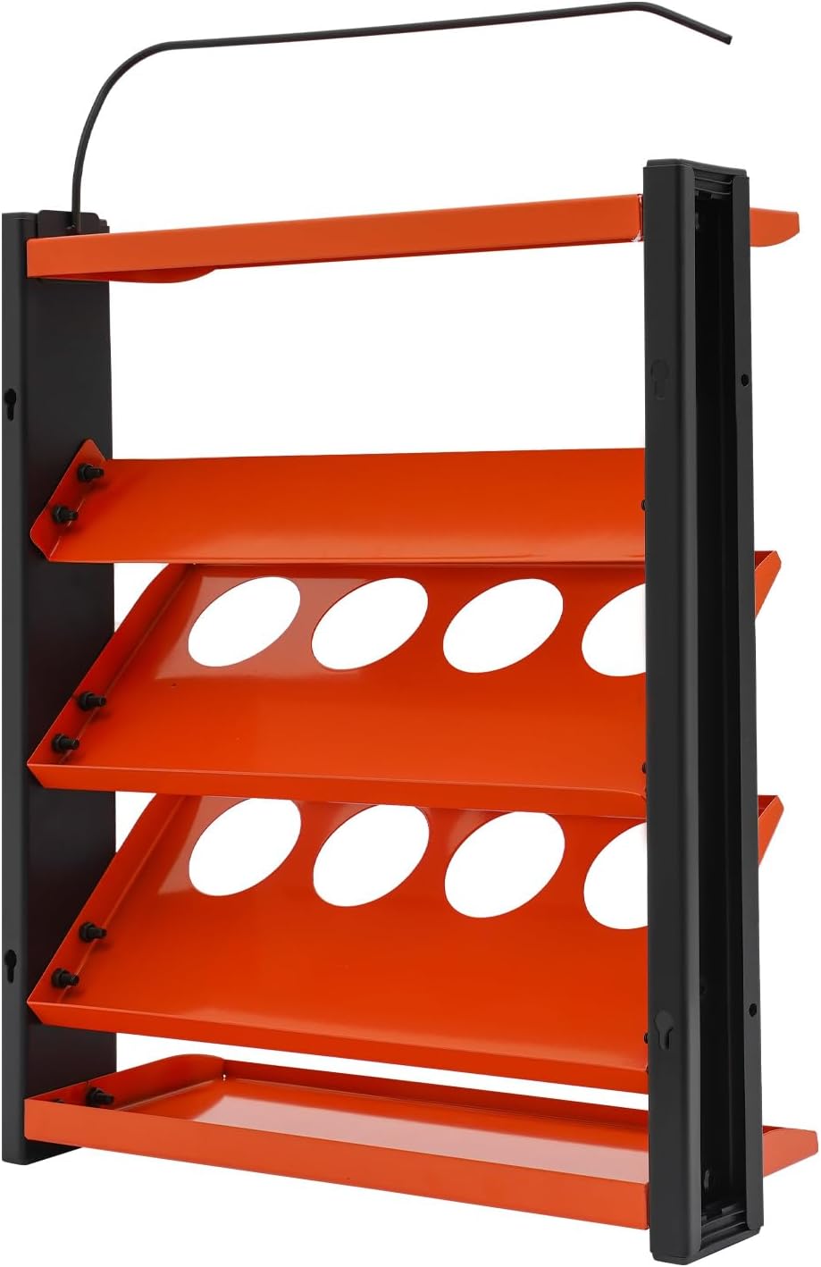 Spray Can Holder, Spray Paint Can Holder Wall Mount, Paint Can Storage Rack for Shop and Garage, Heavy Duty Painting Bottle Organizer, 8 Holes & 2 Shelf, Orange