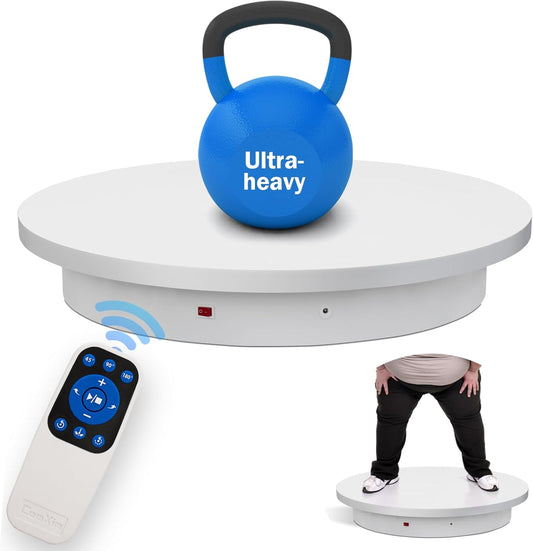 23.6In Remote Large Motorized electric turntable Rotating platform Photography Turntable Motorized lazy susan Base giratoria para for Photography,3D Scanner,Heavy duty display(Load Range:220~500lbs)