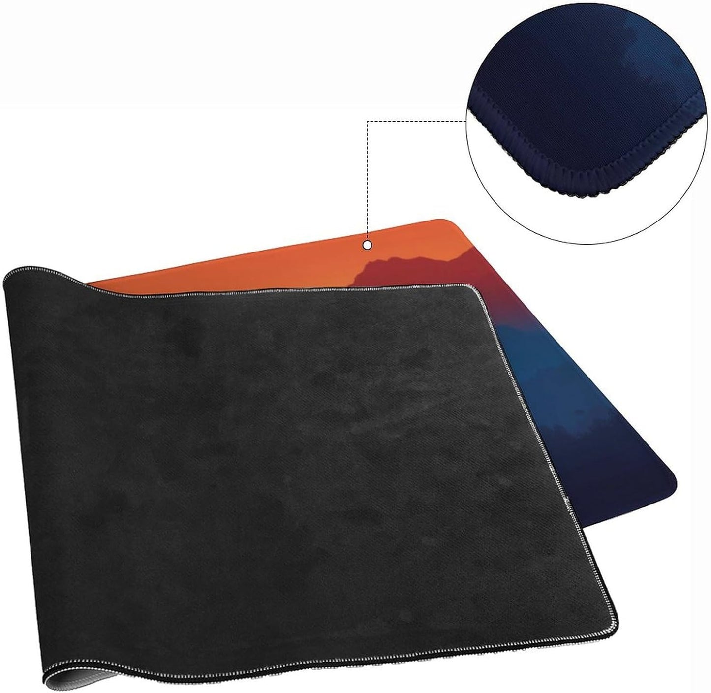 Twilight Mountain Palm Trees Large Mouse Pad, Vintage Aesthetic Gaming Desk Mat, XXL Keyboard Desk Pad Mat for Desktop, 35.4"x15.7" Non-Slip Base Big Mousepad with Stitched Edges