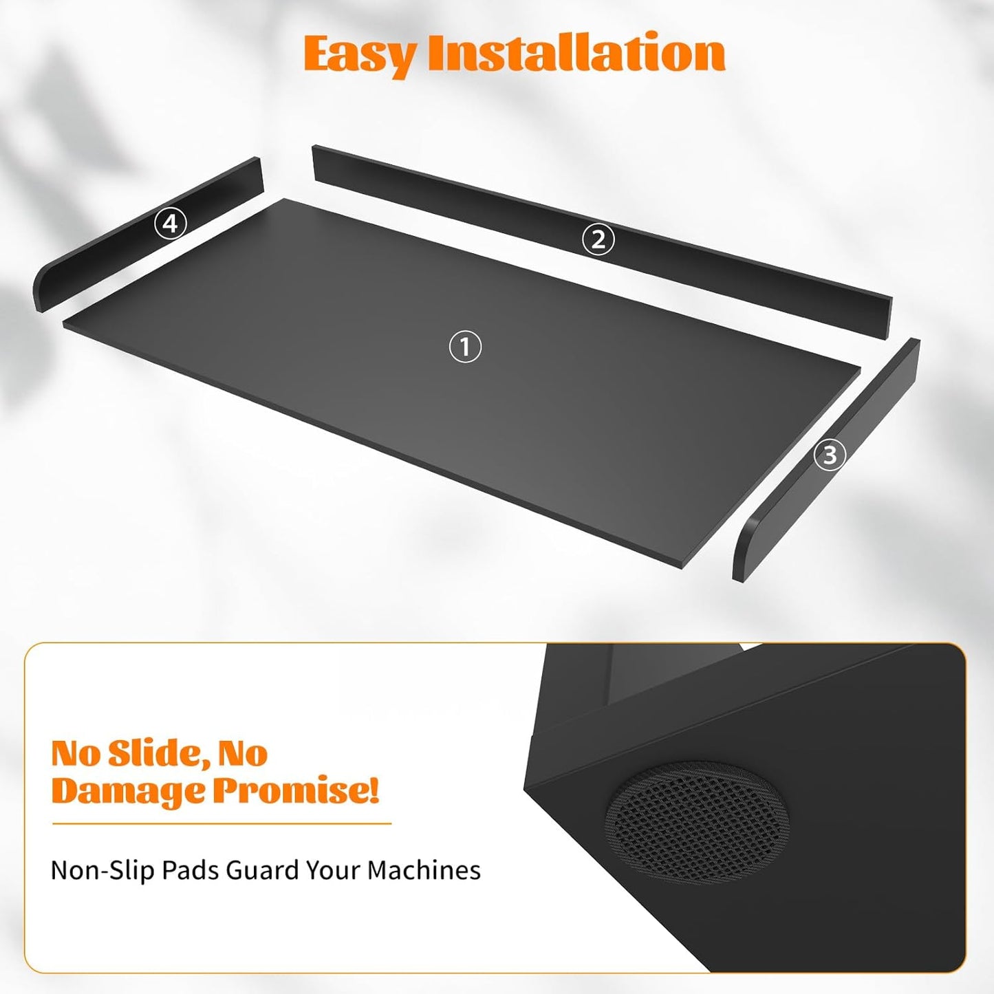 Washer Dryer Countertop, Laundry Room Wood Countertop with Edge, 54" x 27.5" Top Cover for Laundry Machine, Washer and Dryer Wood Shelf Topper for Laundry Room Counter Storage Organization, Black