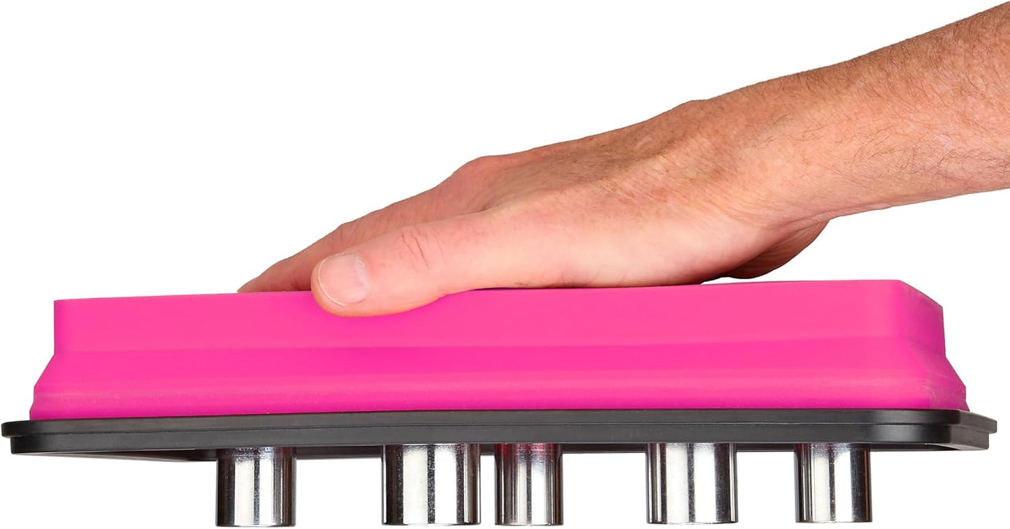 Collapsible Magnetic Parts Tray Set - 3 Different Size Tool Trays for Screw, Bolts, Nuts, Washers, Pins and Other Small Metal Parts, Mechanic Tool Gifts for Men - Pink