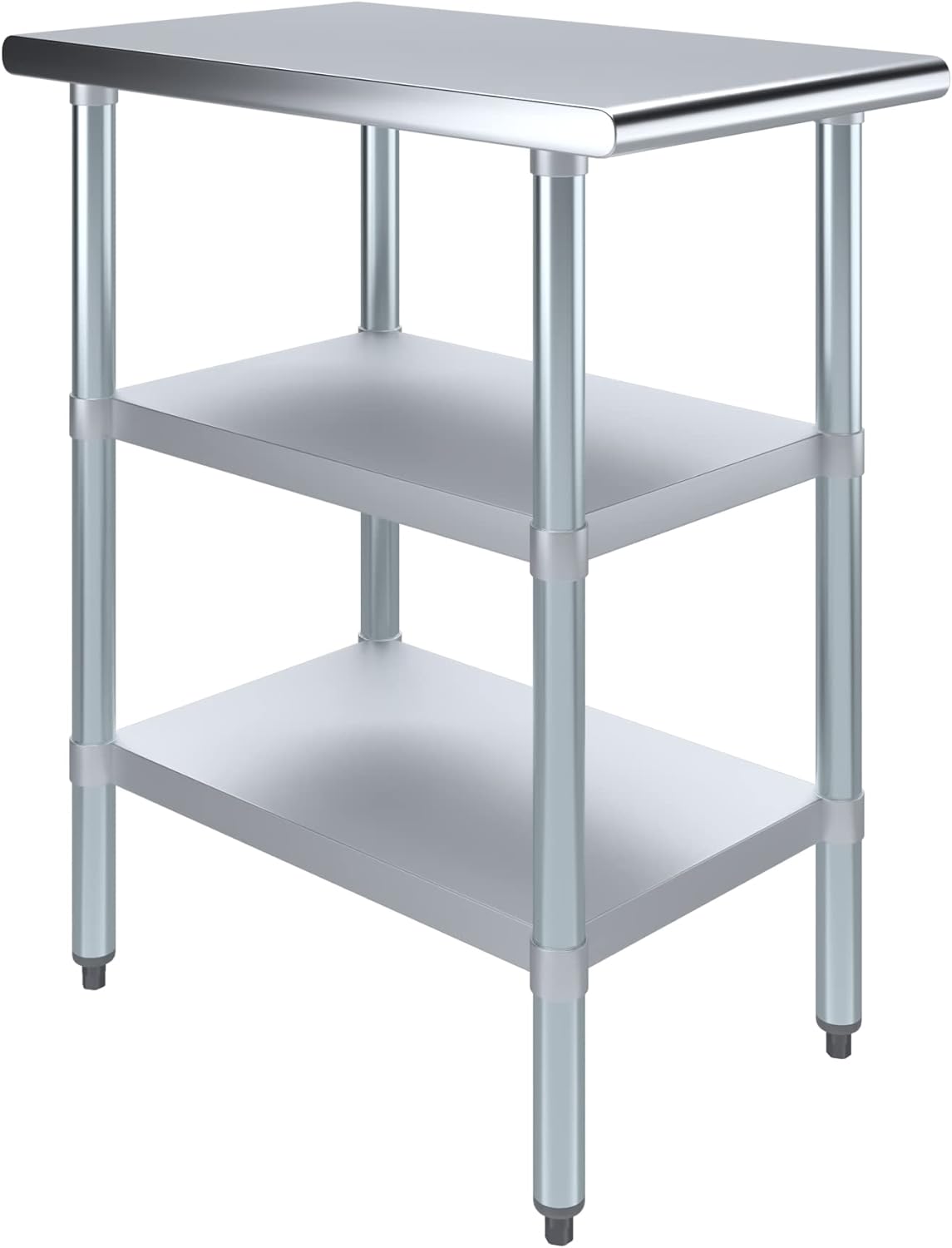 AmGood Stainless Steel Work Table with 2 Shelves | NSF | Metal Utility Table (18" Long x 30" Deep)