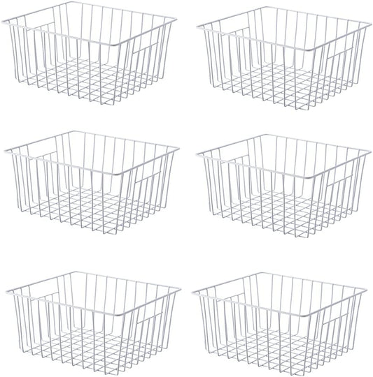 Freezer Storage Organizer Baskets, Household Refrigerator Chest Organization with Built-in Handles for Cabinets, Pantry, Closets, Bedrooms