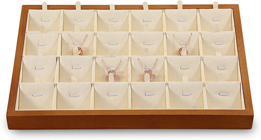 Necklace Organizer, Wood Jewelry Necklace Tray,White Necklace Display For Selling,Premium Earring Storage