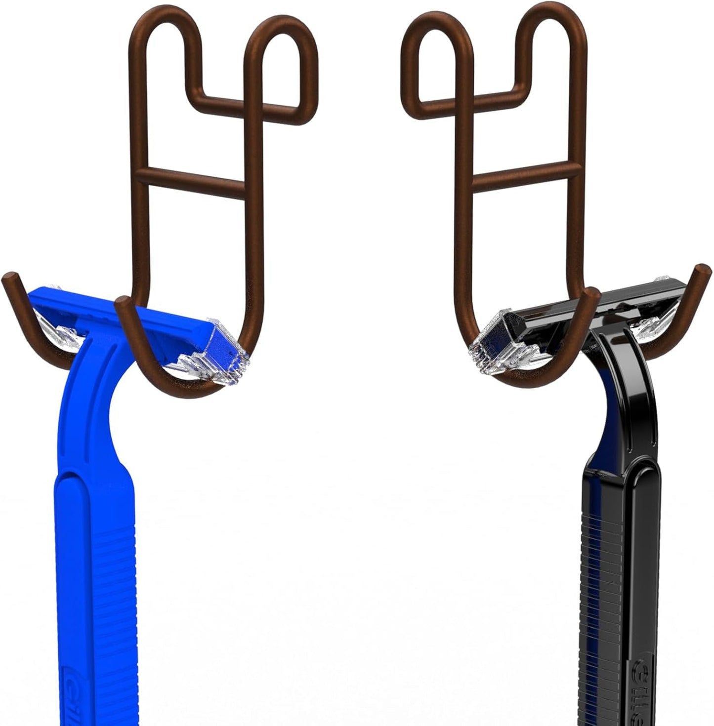 Bronze Shower Caddy Hooks - Razor Hanger and Shelf Hooks for Loofah - 2 Pack