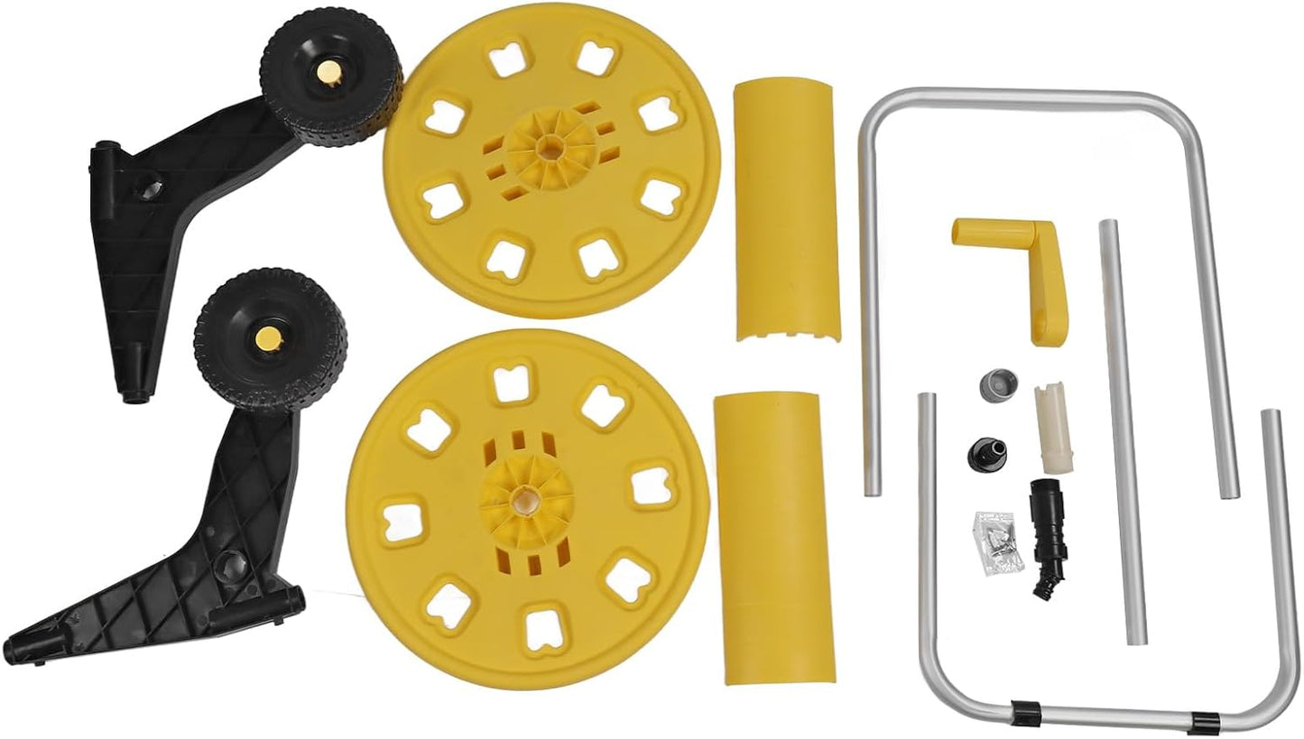 Garden Hose Reel Cart Yellow Hose Reel Trolley Water Hose Cart Holds 80m Water Pipe