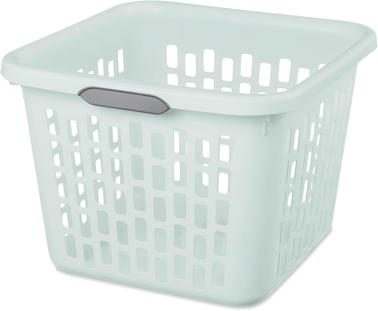 Sterilite Laundry Basket, Plastic Clothes Hamper, Large Square Bin with Comfort Grip Handles and Reinforced Rim, 1.5 Bushel Capacity, Mint, 18 Pack