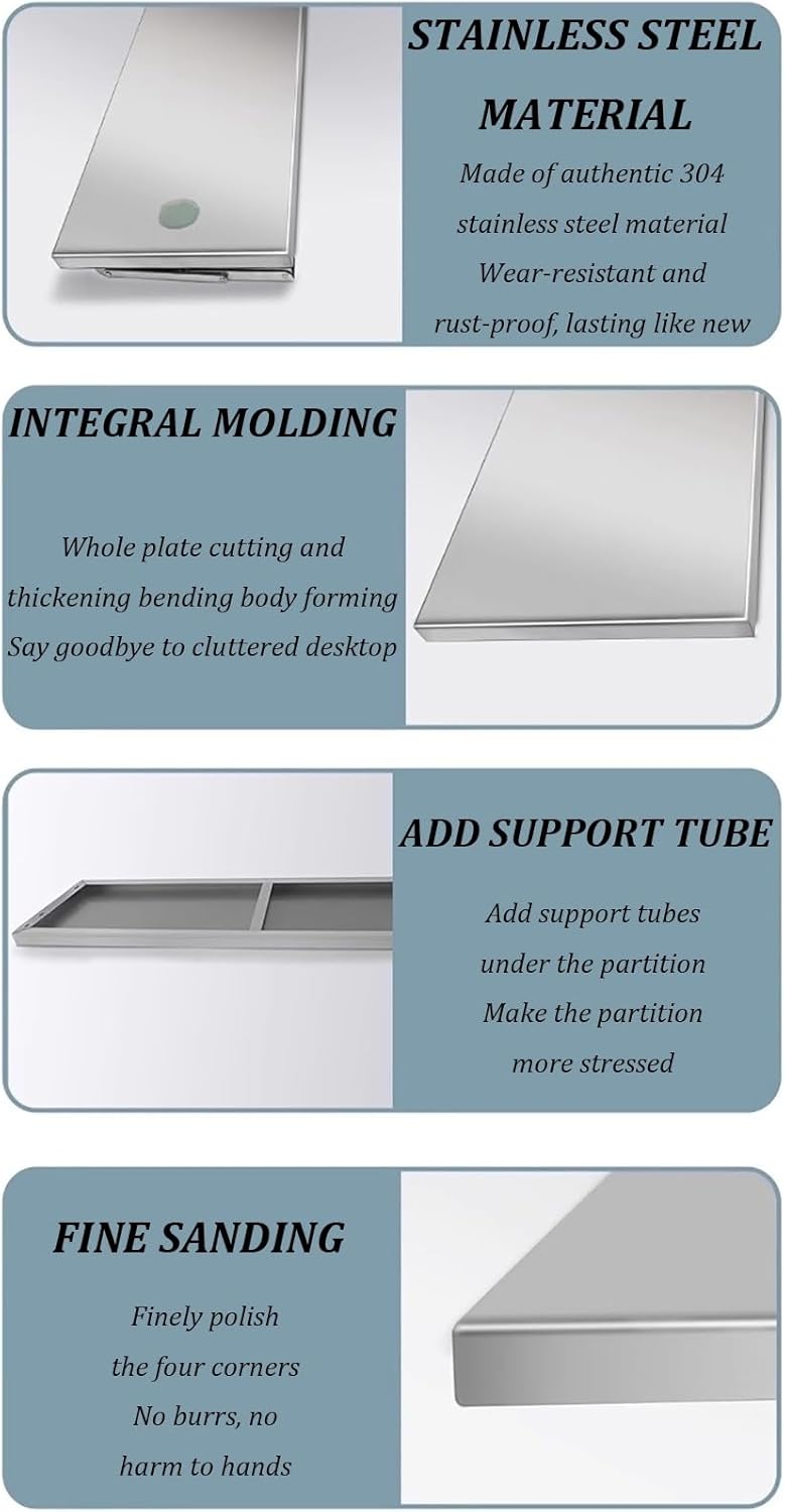Stainless Steel Folding Wall Shelf,Stainless Steel Wall Mount Folding Table, Wall-Mounted Folding Table,for Laundry Room,Kitchen, Restaurant,Folding Design,Space Saving. (Size : L60*W40cm)