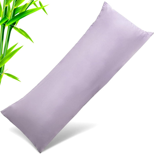 TELUS Body Cooling Pillow Cases Cover, Bamboo Rayon Pillowcases with Zipper Closure, Cool and Breathable Pillow Cover for Hot Sleepers and Night Sweats, 20x54 inches, Purple