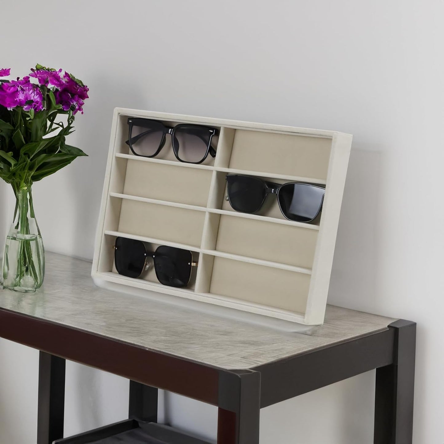 Large Velvet Sunglasses Storage Organizers Jewelry Organizer, Velvet Jewelry Organizer, Large Jewelry Drawer Organizer Tray, Eyeglass Organizer Earring Holder Ring Display (Sunglass Tray)