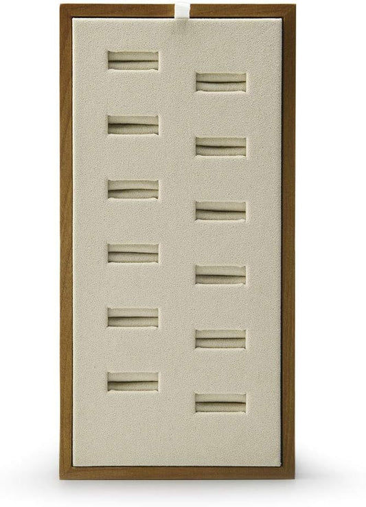 Oirlv Solid Wood Jewelry Display Tray 12 Slots Ring Holder Showcase Organizer(Creamy-white)