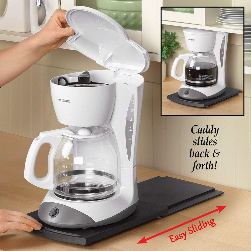 HauSun Handy Sliding Tray Sliding Tray Mat for Coffee Maker,Kitchen Appliance Moving Caddy,Countertop Stoage for Air Fryer, Blender, Stand Mixer,Food Processors,1 Set