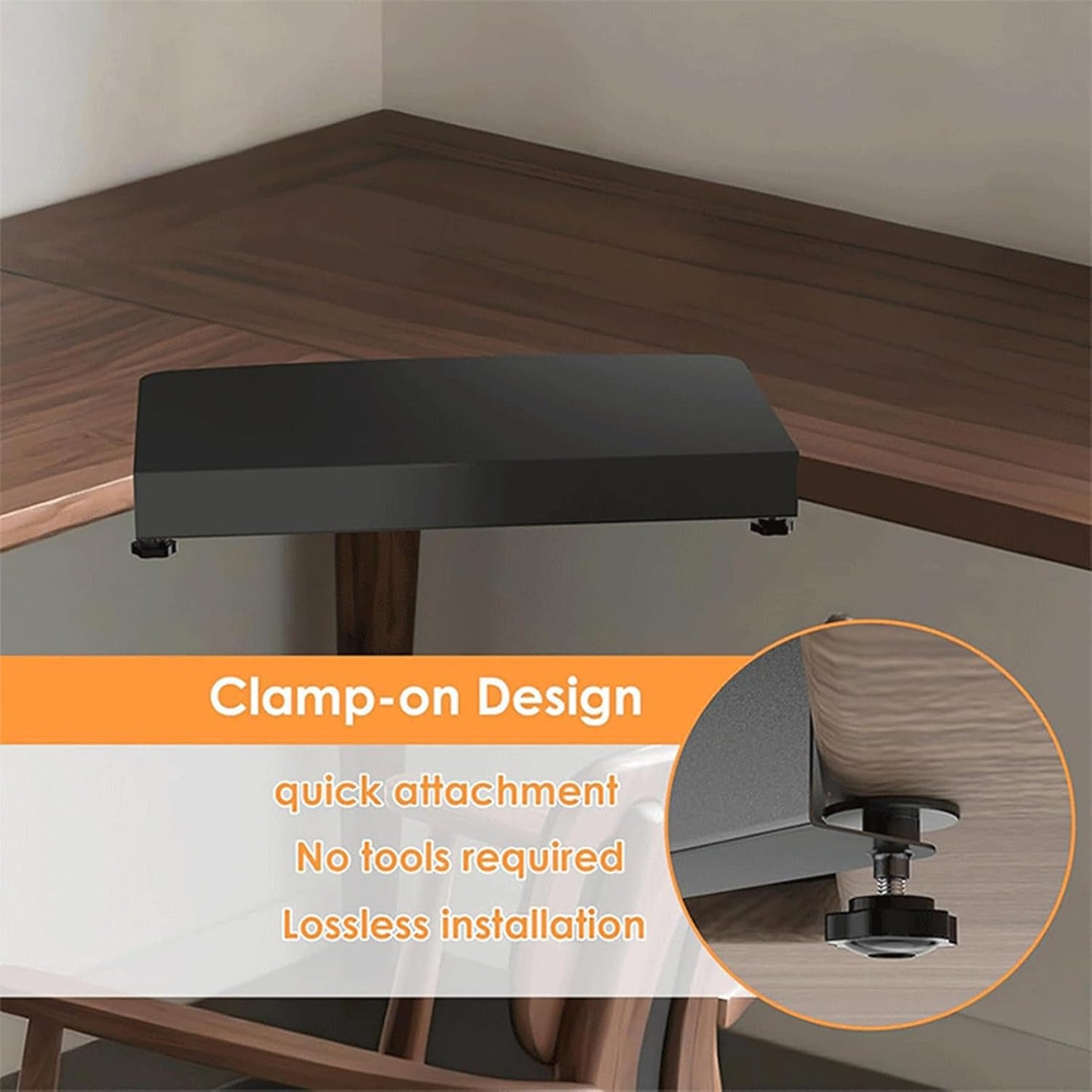VBESTLIFE 17 inch Corner Desk Connector Platform for Mounting Under Desk Keyboard Trays on L Shaped Workstations