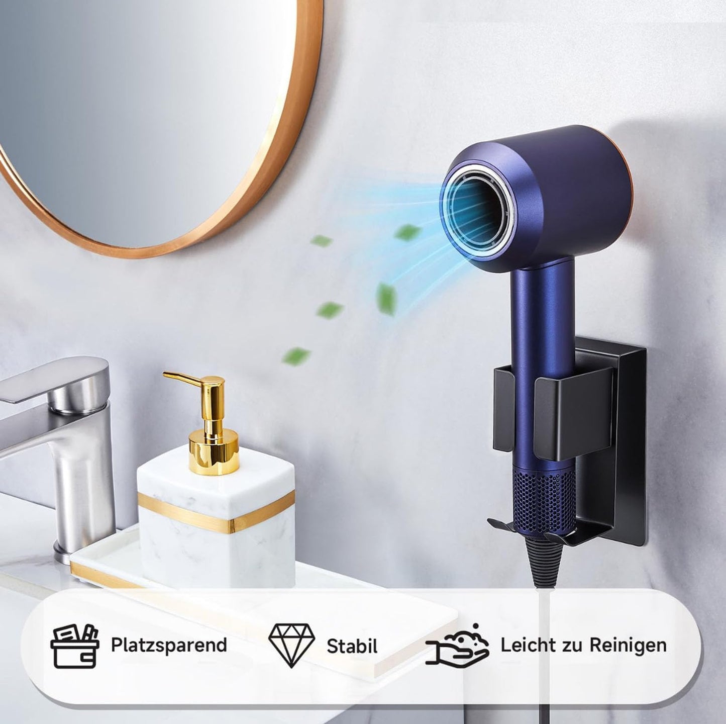 Curling iron Holder,Stainless Steel Hair Dryer Wall Mounted Storage Holder,Bathroom Styler Tool Organizer Storage Bracket for Hair Straightener