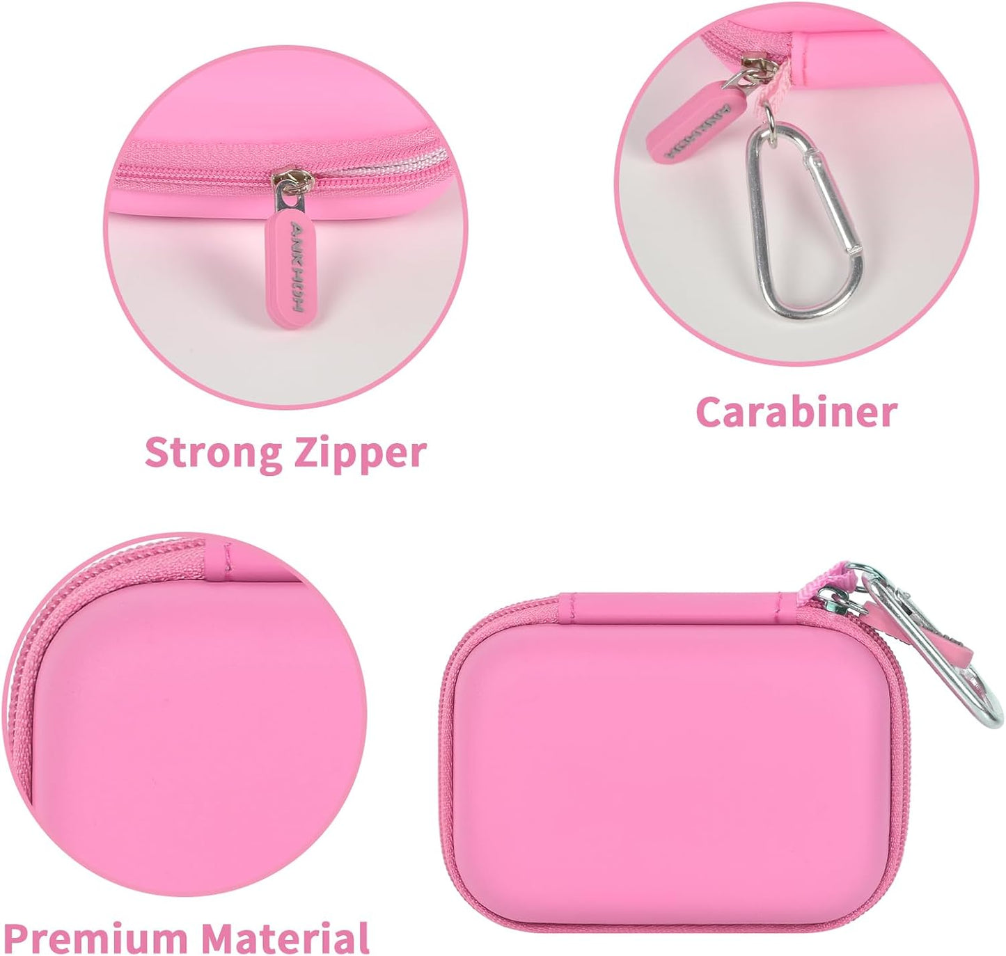 Carrying Case Compatible with Crucial X10/ X9 Pro 4TB/ 2TB/ 1TB Portable SSD, External Solid State Drive Hard Storage Holder Bag Fits for USB-C Cable (Box Only) (Pink)