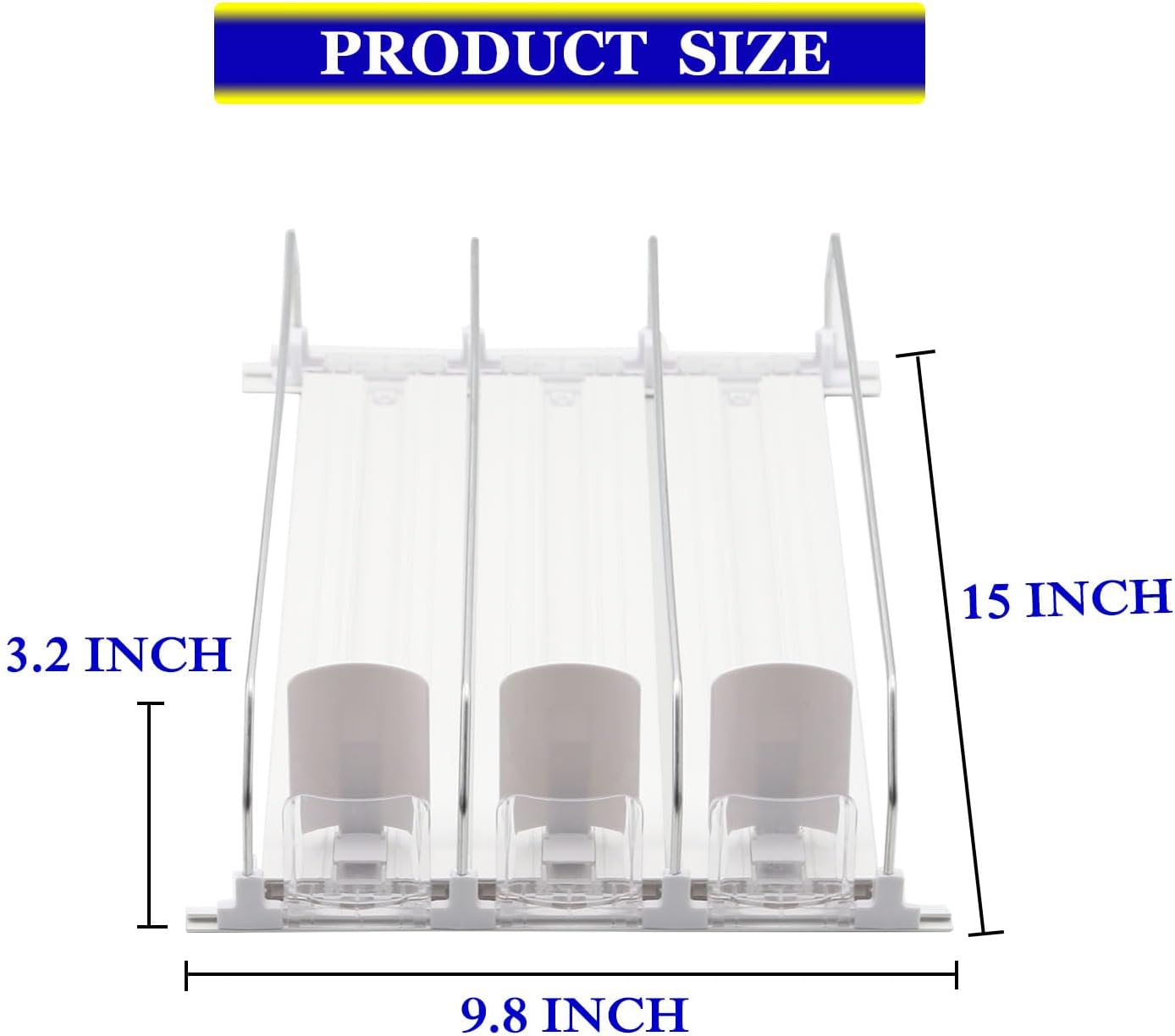 Drink Organizer for Fridge,Automatic Pusher Glide Soda Can Organizer for Refrigerator and Adjustable Width - Storage 15 Cans