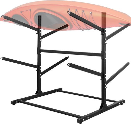 Adjustable Kayak Storage Rack, Freestanding Sup Storage Stand, Weatherproof Canoe Holder, Heavy Duty Paddleboard Bracket, Surfboard Bracket for Indoor, Outdoor, Garage, Shed, Dock…