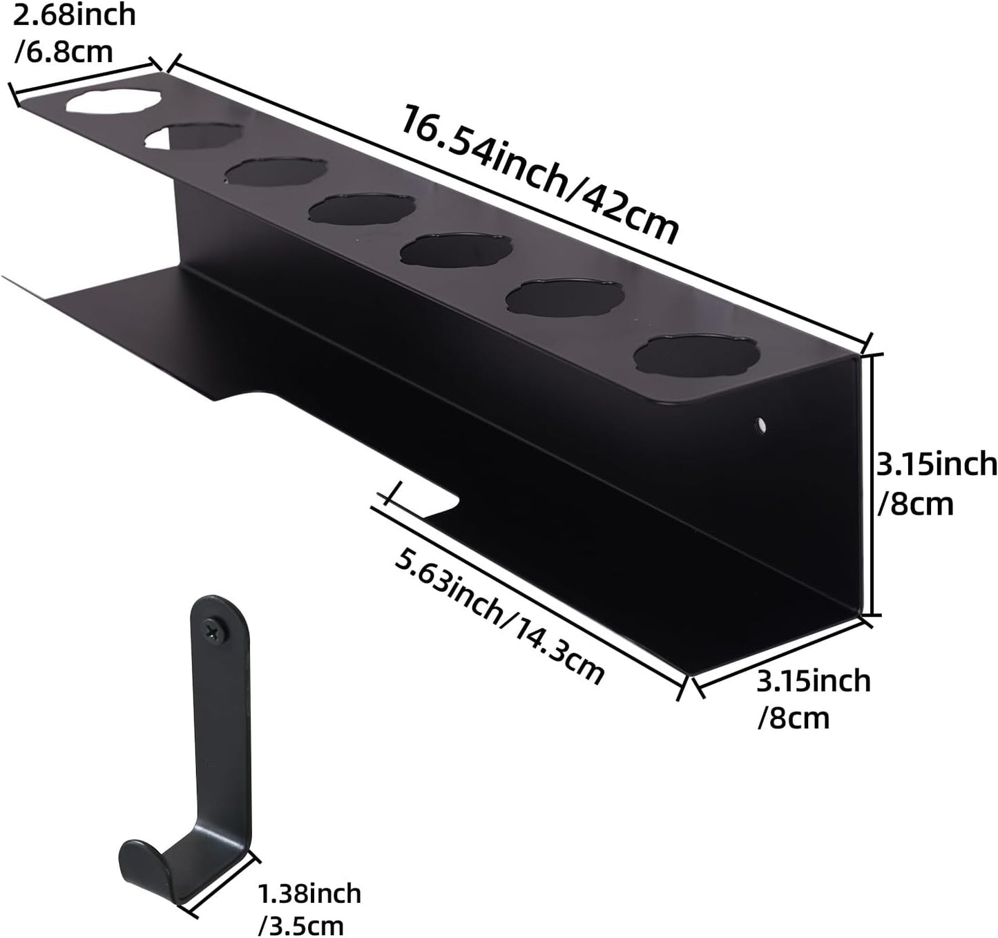 Curling Iron Holder, Flat Iron Holder Wall Mount, Stainless Steel Hair Tool Organizer Compatible with Dyson, Self-Adhesive Flat Iron Holdert for Bathroom,Black BANJEKT