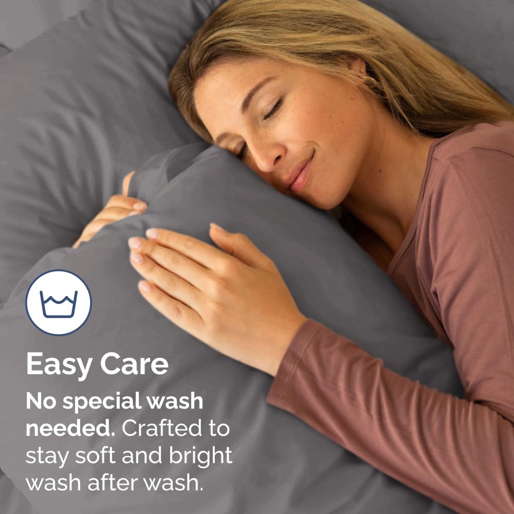 Standard Pillow Cases - 2 Pack - Super Soft Pillowcase Covers - Envelope Enclosure - Hotel Quality Pillow Protectors - Wrinkle Free, Shrink & Stain Resistant - Machine Washable - 20" x 26" (Dark Grey)