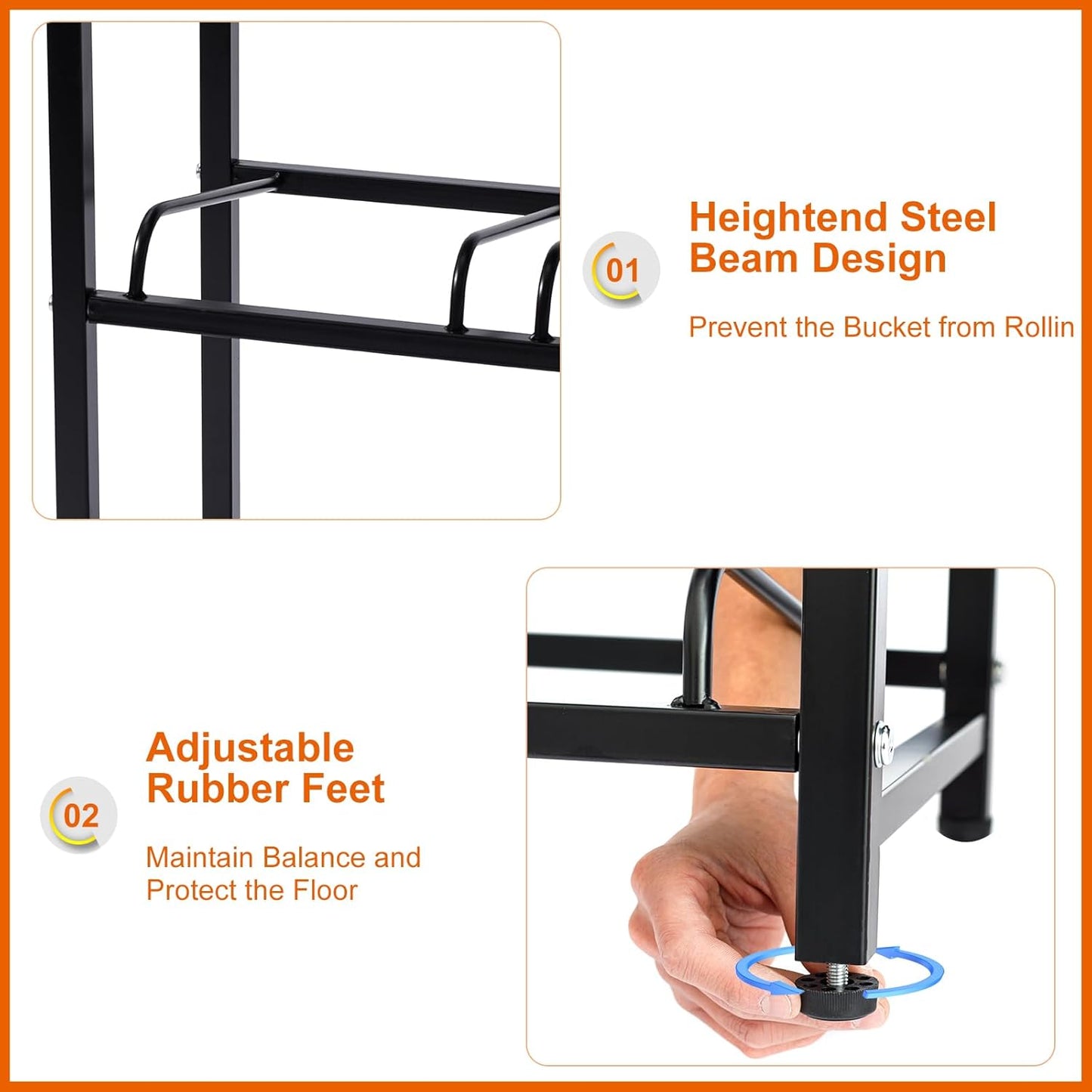 5 Gallon Water Dispenser Jug Holder Heavy Duty Water Cooler Jug Rack and 4 Tier Water Storage Rack with 12 Slots for Gallon Jugs (Black)