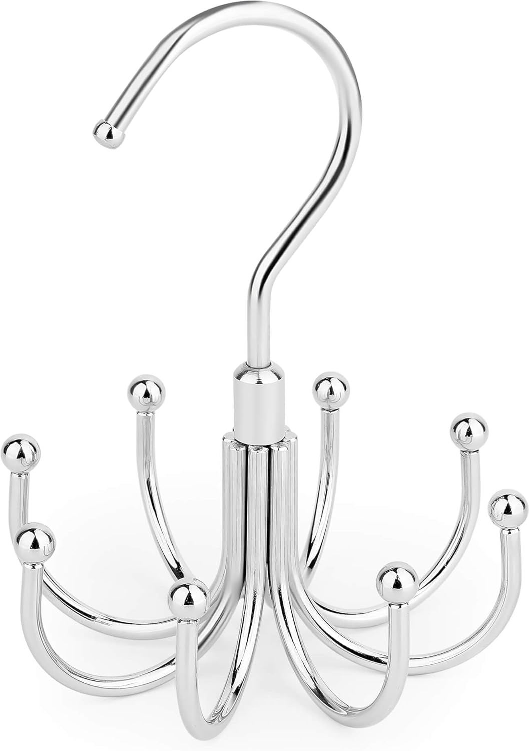 Belt Hanger, Space Saving Belt Organizer for Closet, Max 24 Storage Capacity, Rotating Belt Rack Closet Organizers and Storage for Hanging Belt, Ties, Silver
