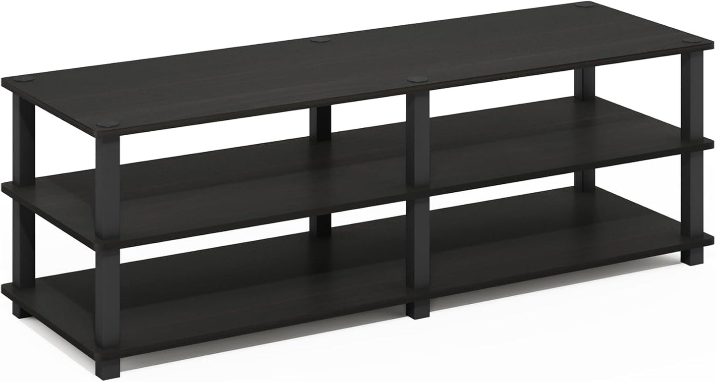 Furinno TURN-S-TUBE Shoe Rack, 3-Tier Shoe Organizer, Shoe Storage Rack with No Tools Assembly, 11.6 x 47.2 x 15.4, for Closet Entryway, Office, Garage, Espresso/Black